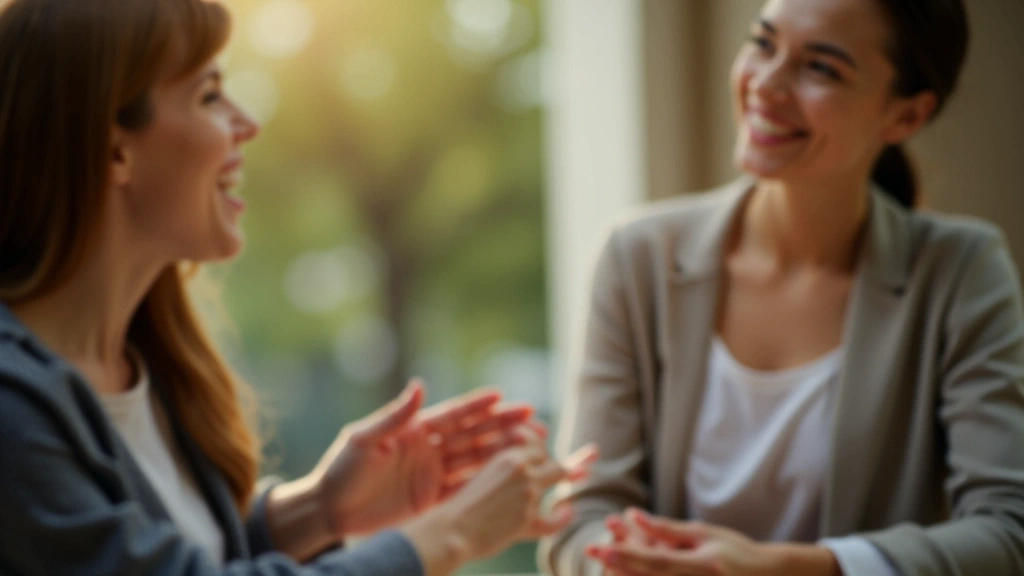 Gestures and facial expressions during a friendly conversation