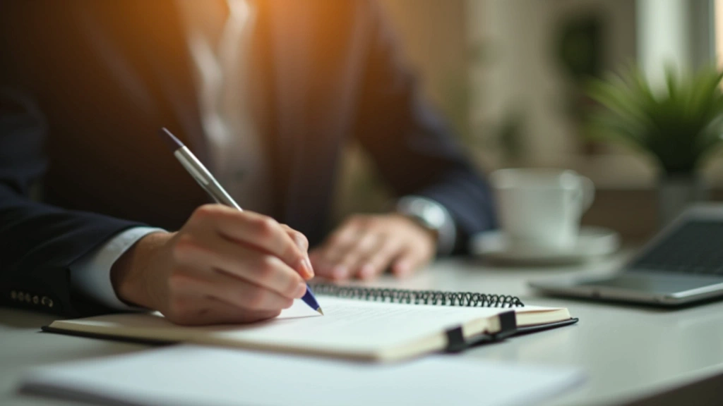 A person taking thoughtful notes during a conversation