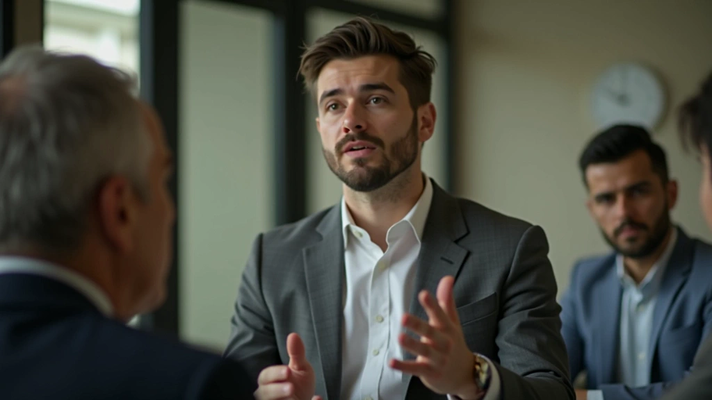 A speaker presenting with a relaxed, confident posture