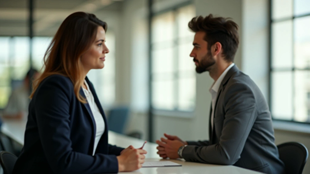 Two people discussing a topic in a naturally lit room