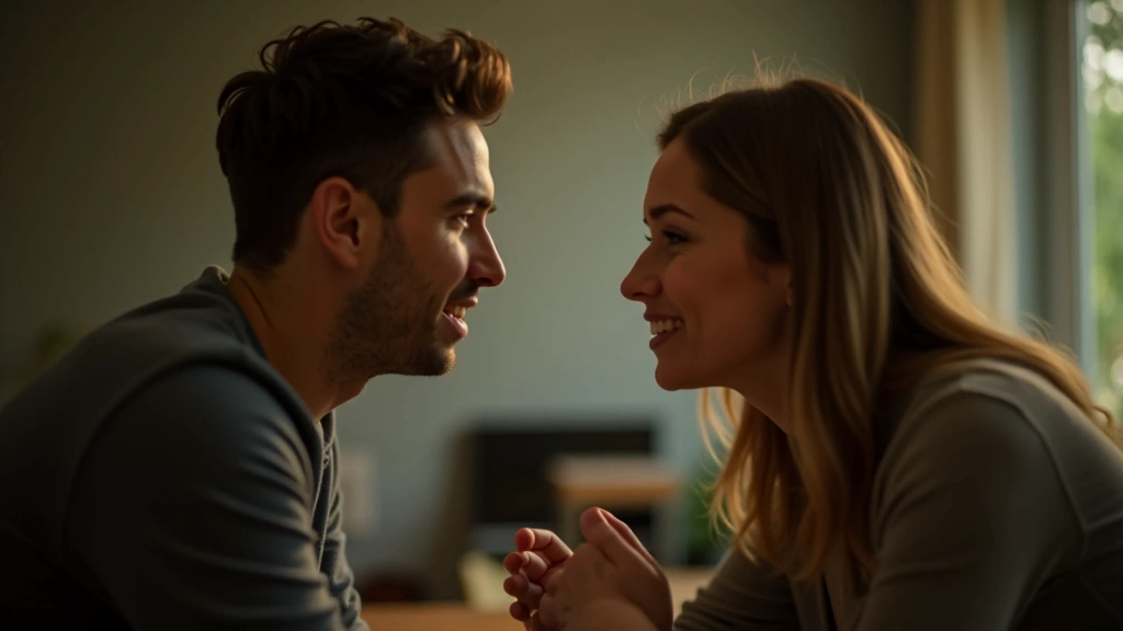 Two people having a thoughtful conversation in a quiet setting